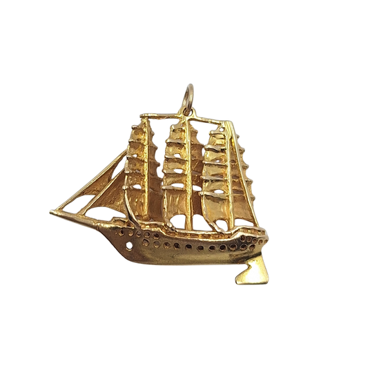 9ct Yellow Gold Sailing Ship Charm