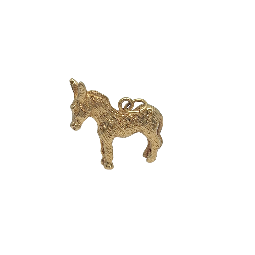 9ct Yellow Gold Donkey Pendant