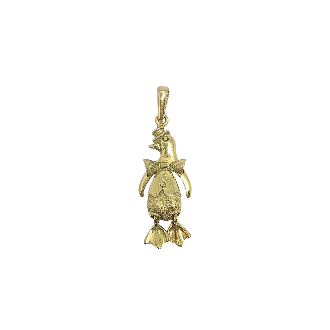 9ct Yellow Gold Penguin Pendant