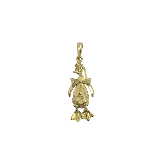 9ct Yellow Gold Penguin Pendant