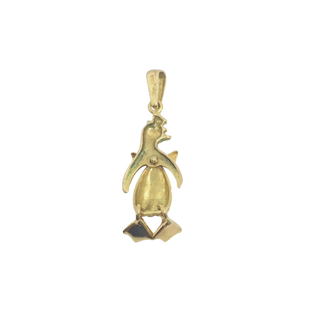 9ct Yellow Gold Penguin Pendant