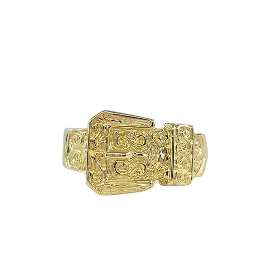 9ct Yellow Gold Buckle Ring