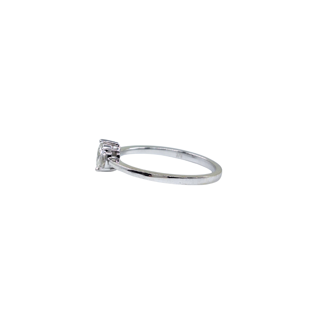 9ct White Gold Marquise Diamond 3 Stone Ring 0.33ct