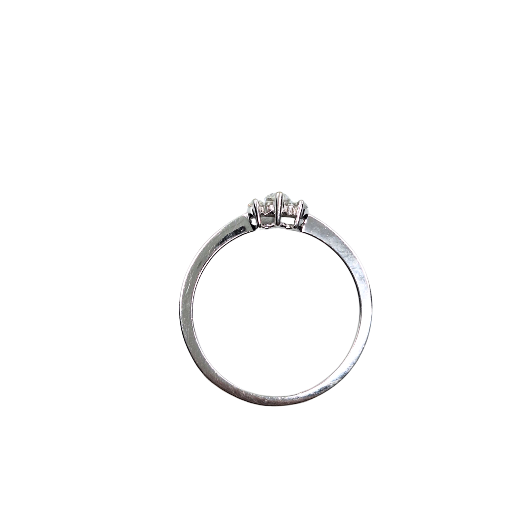 9ct White Gold Marquise Diamond 3 Stone Ring 0.33ct