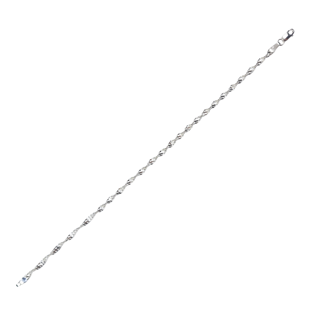 9ct White Gold Singapore Bracelet 7.5"
