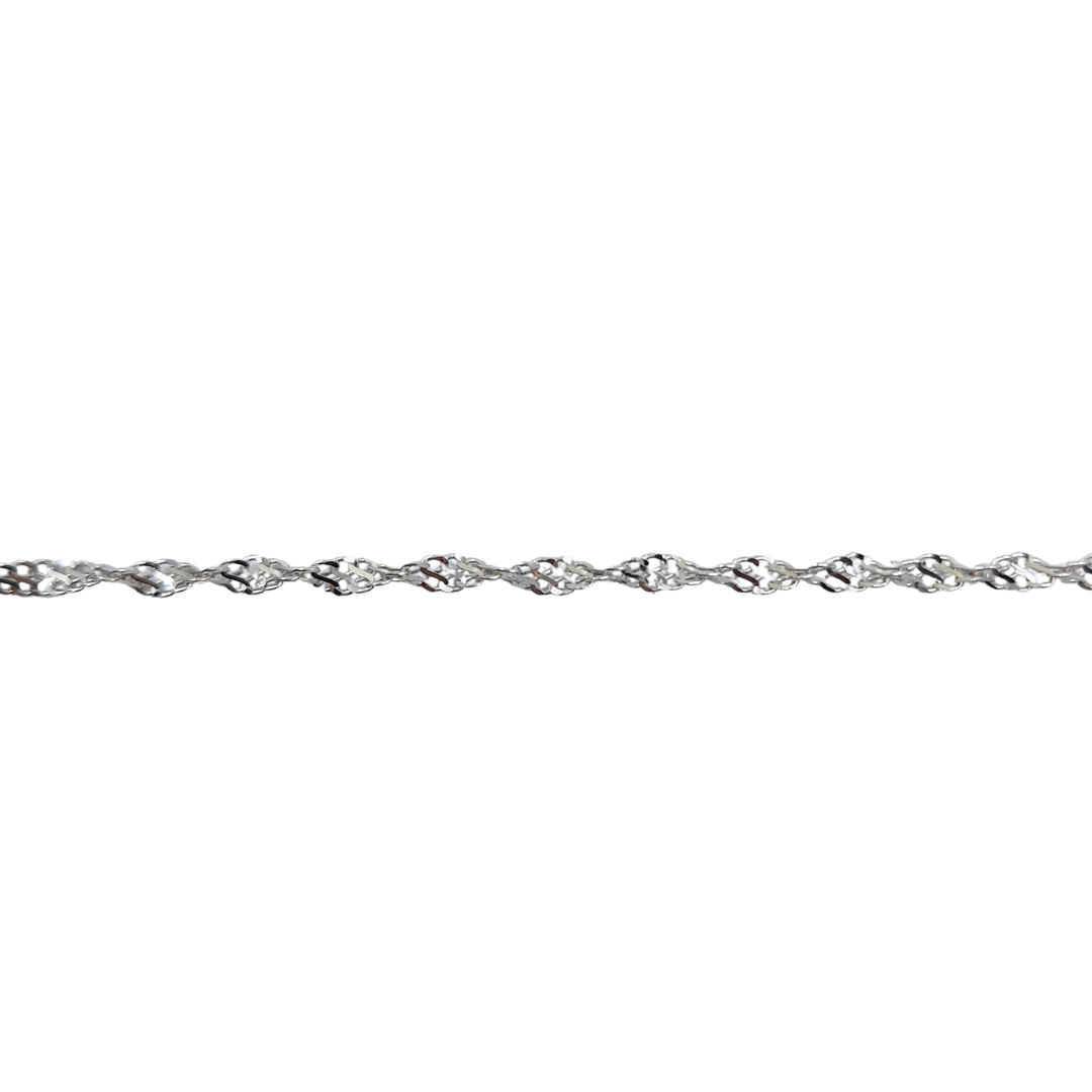 9ct White Gold Singapore Bracelet 7.5"