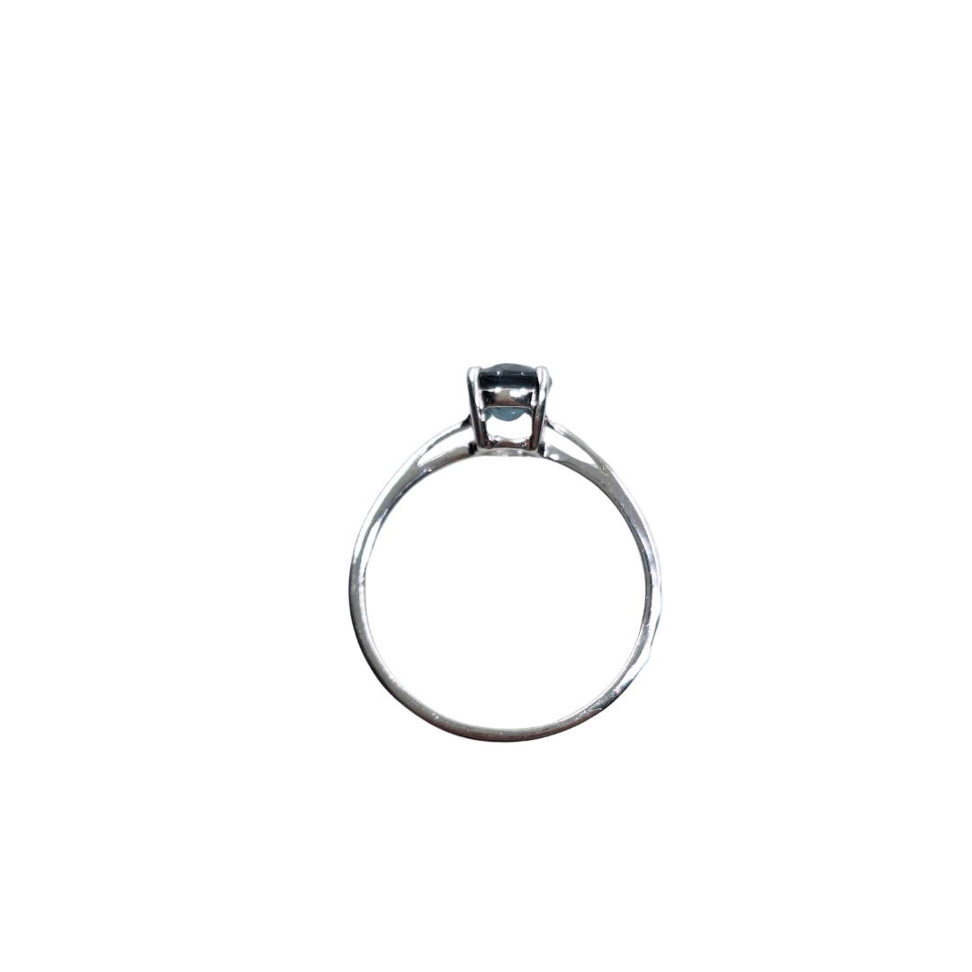9ct White Gold Teal Kyanite Solitaire Ring