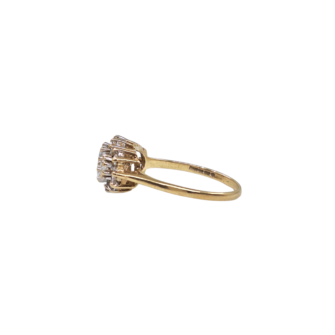 9ct Yellow Gold Cubic Zirconia Cluster Ring