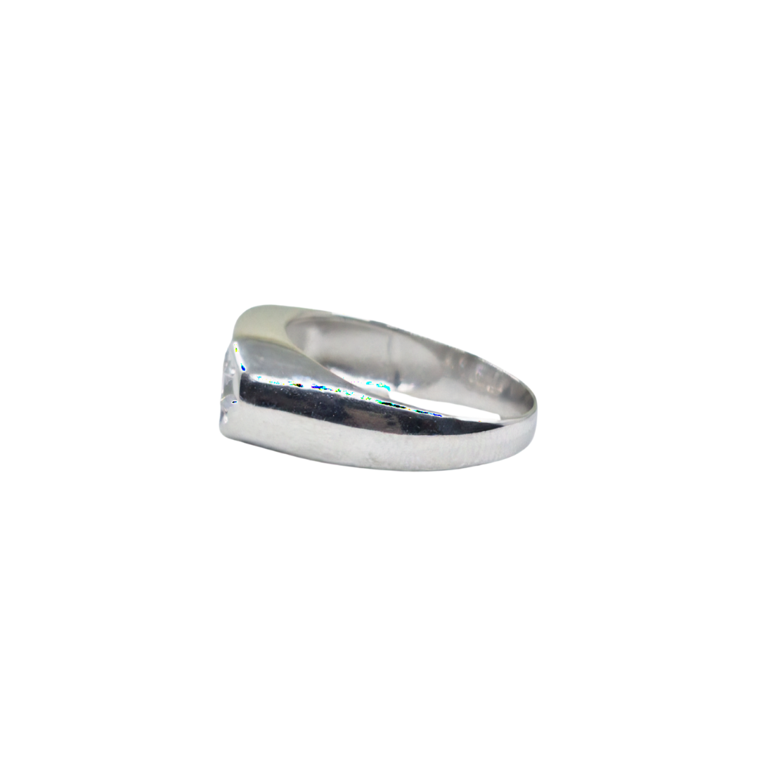 Silver Cubic Zirconia Gents 3 Stone Ring