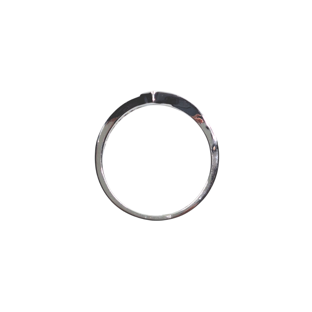 Silver Cubic Zirconia Baguette Wishbone Ring
