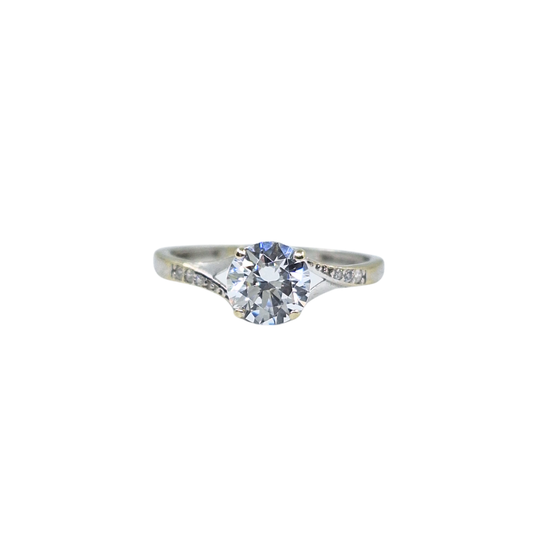 9ct White Gold Cubic Zirconia Solitaire Ring