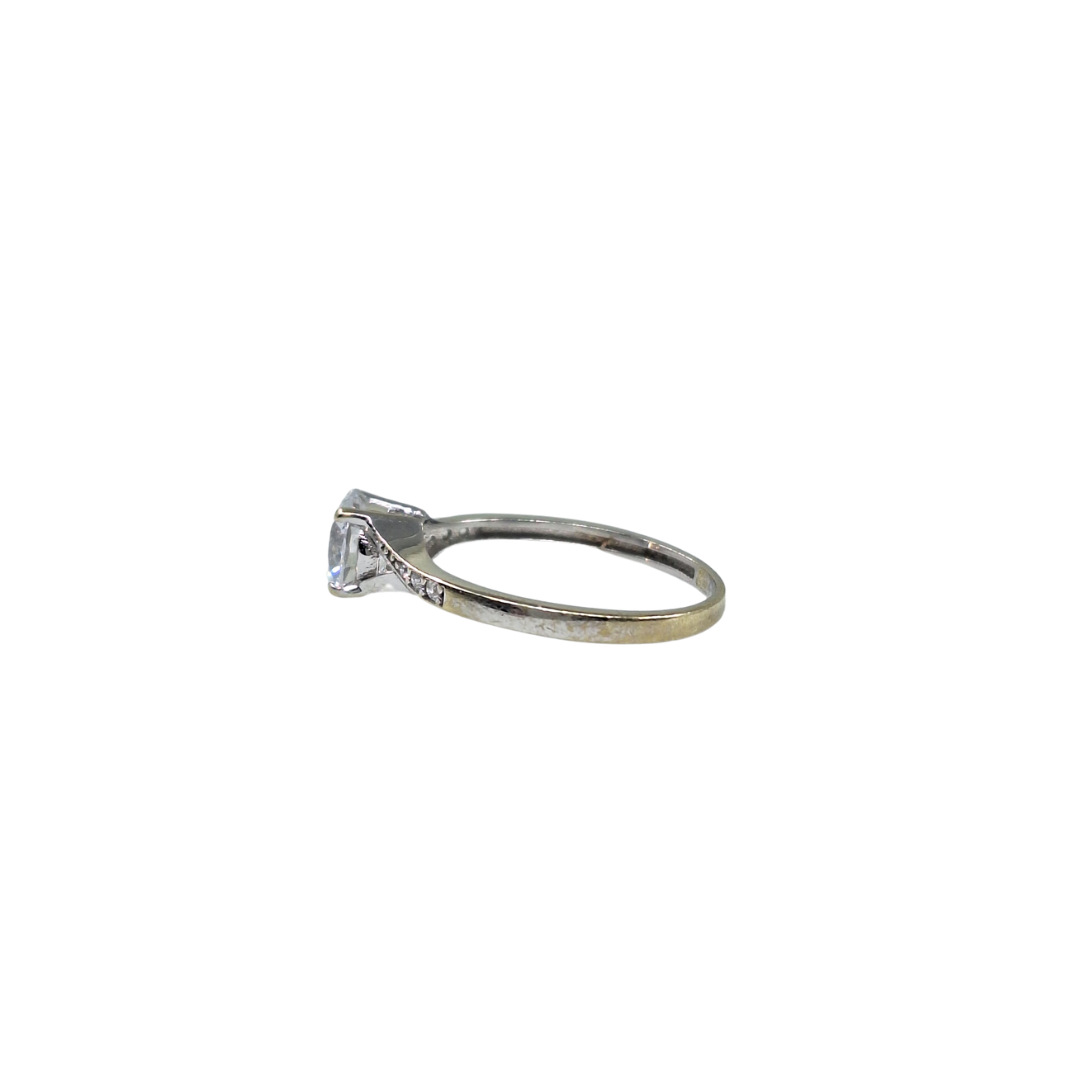 9ct White Gold Cubic Zirconia Solitaire Ring