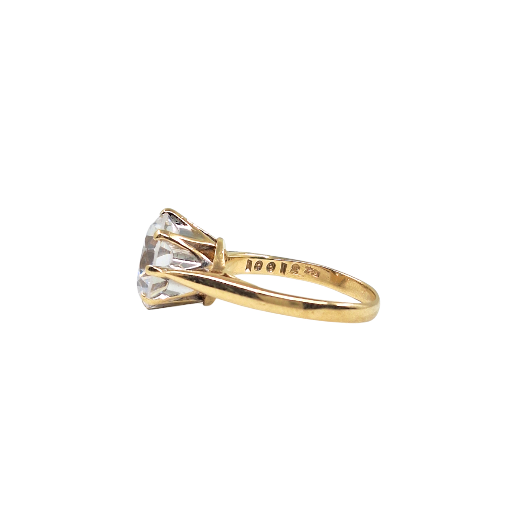 9ct Yellow Gold Cubic Zirconia Solitaire Ring
