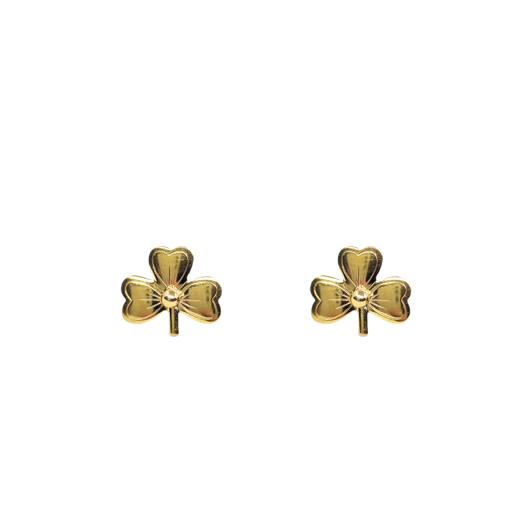 9ct Yellow Gold Clover Stud Earrings