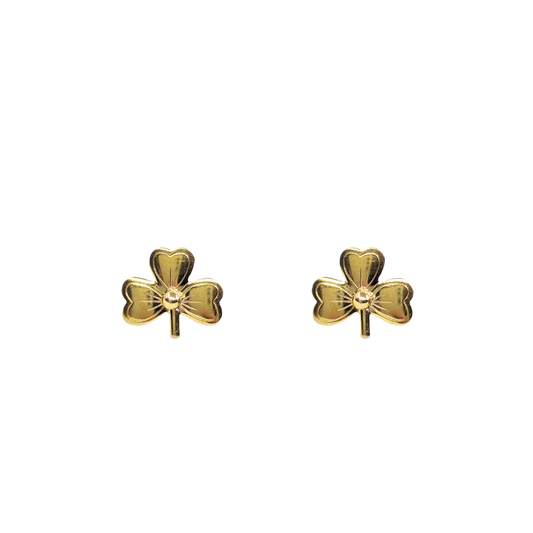 9ct Yellow Gold Clover Stud Earrings