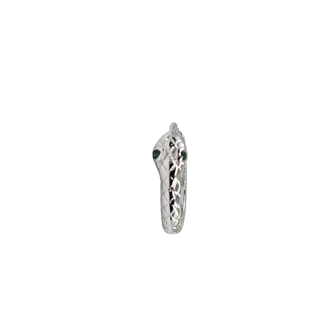 Silver Snake Huggie Earrings