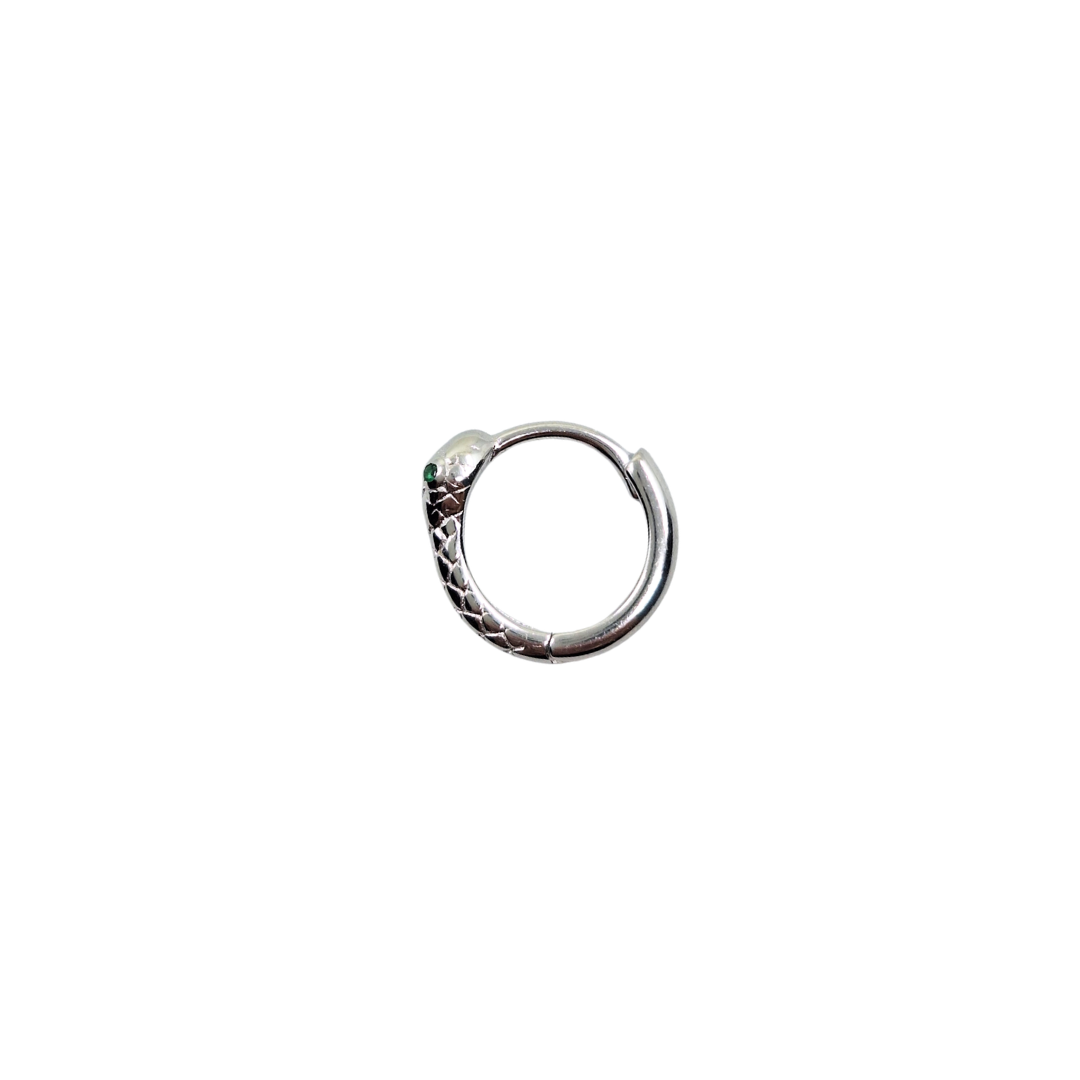 Silver Snake Huggie Earrings