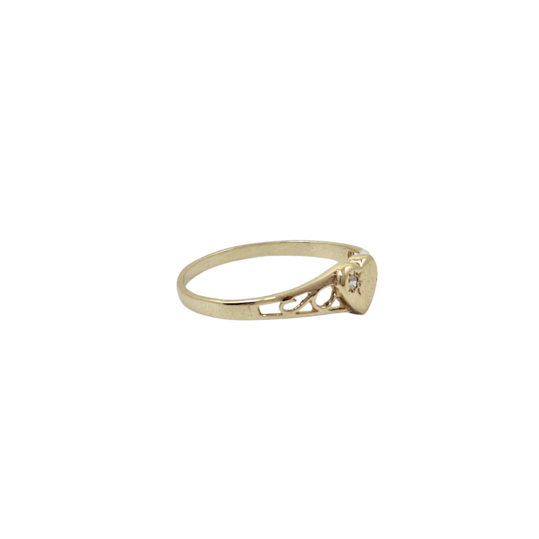 9ct Yellow Gold Cubic Zirconia Heart Ring