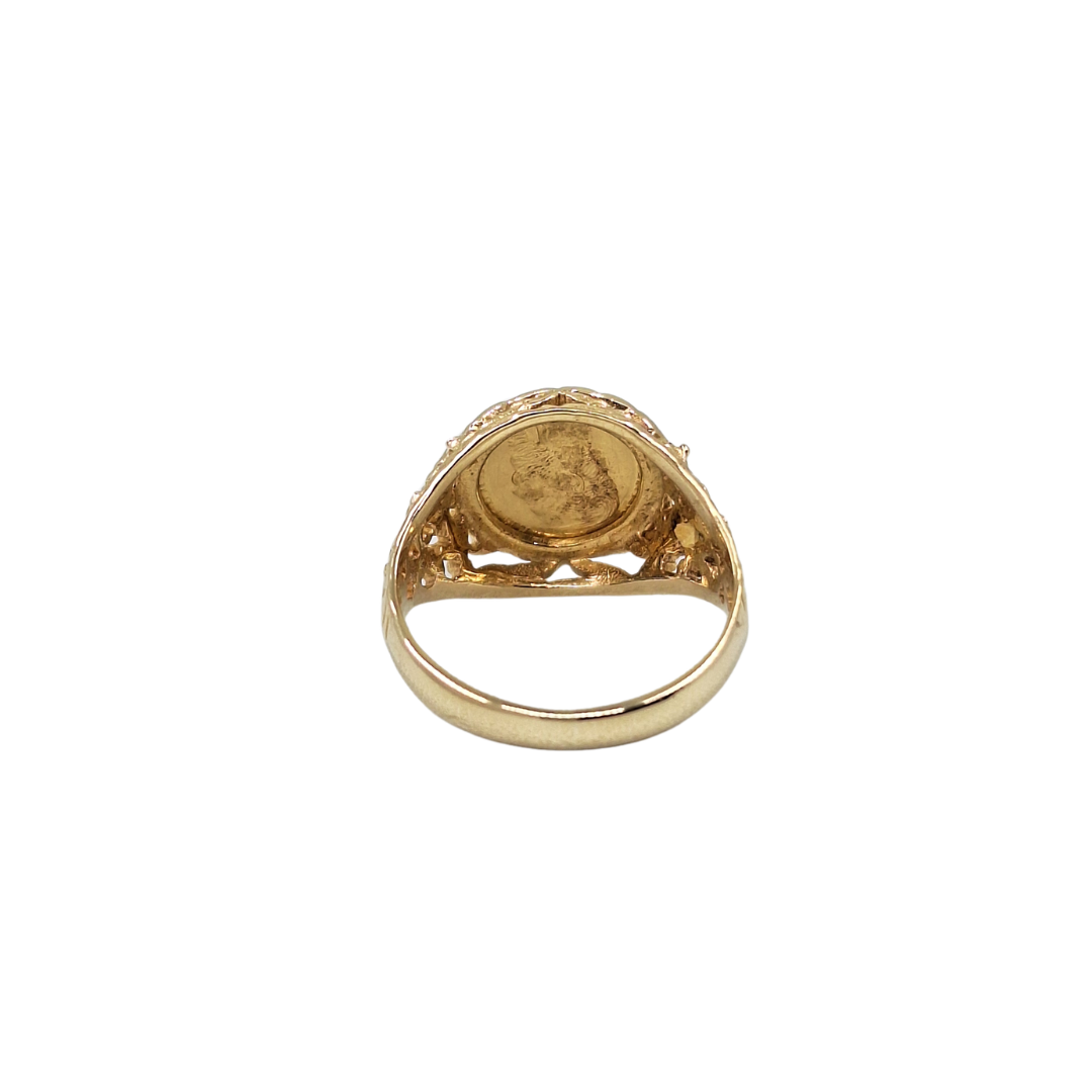 9ct Yellow Gold Mexican Coin Ring
