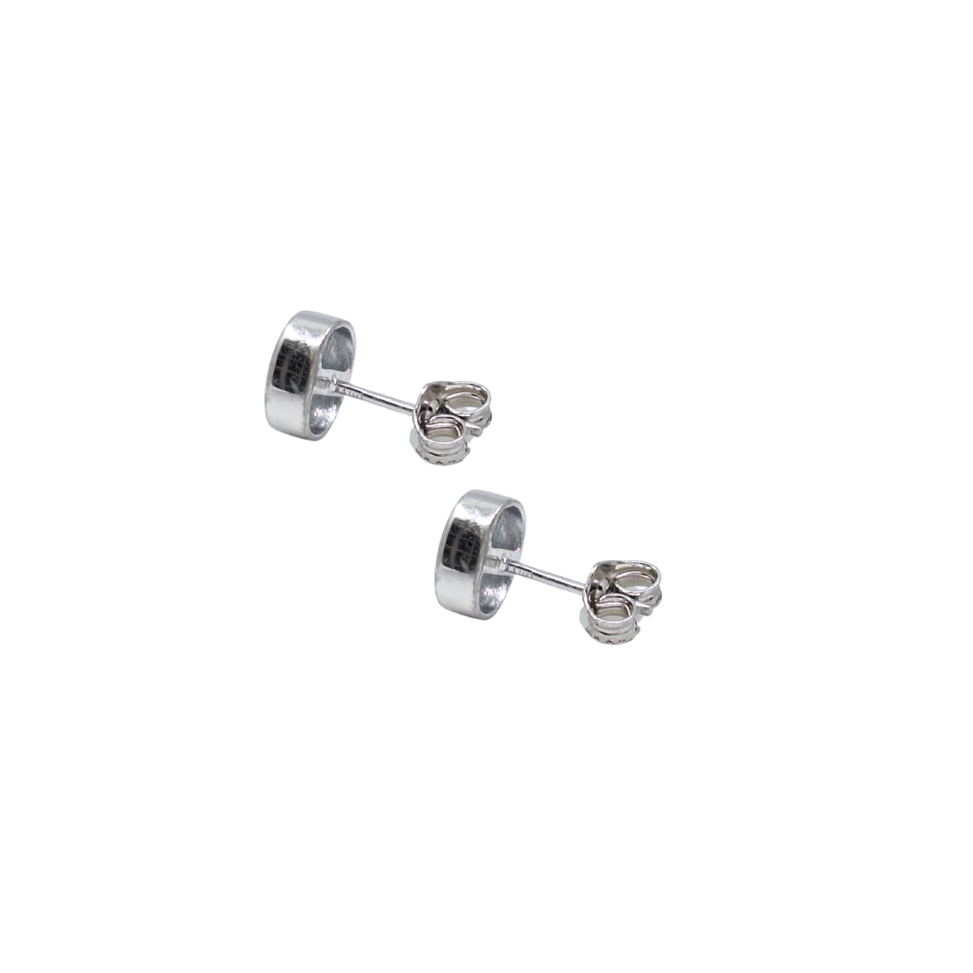 9ct White Gold Oval Aquamarine Stud Earrings