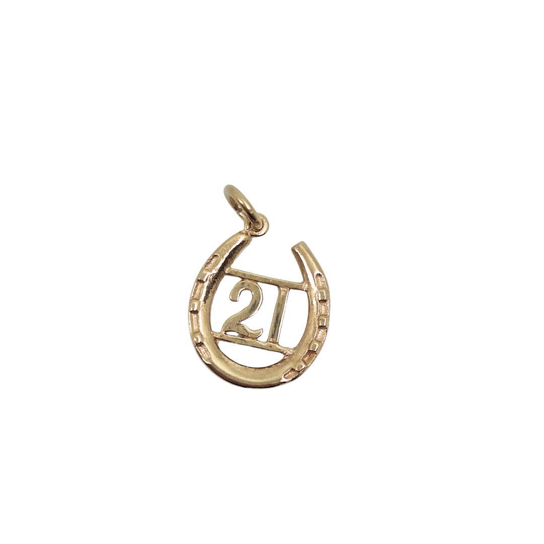 9ct Yellow Gold 21 Horseshoe Charm