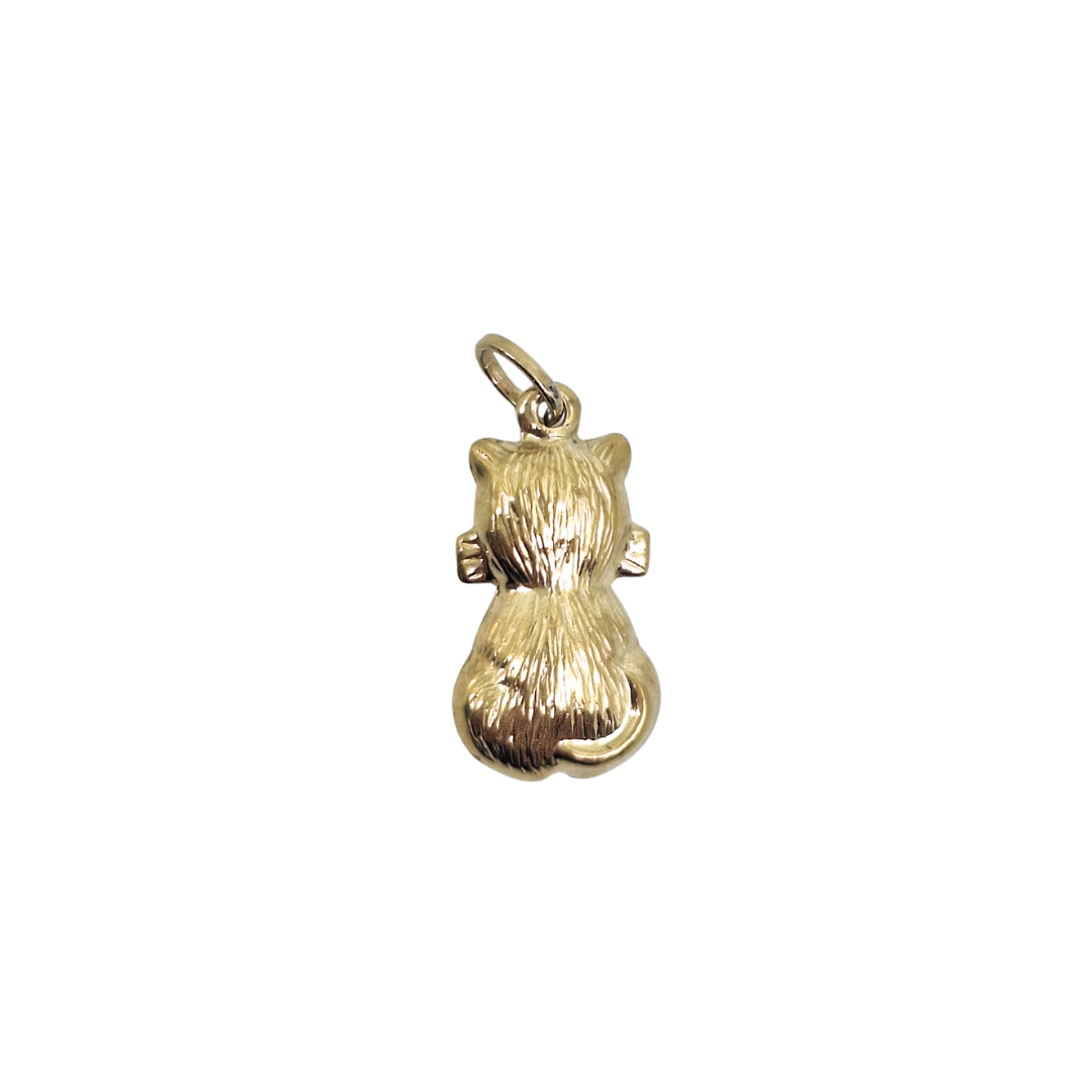 9ct Yellow Gold Hollow Cat Charm