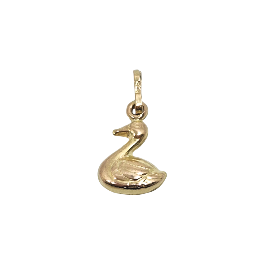 9ct Yellow Gold Hollow Swan Charm