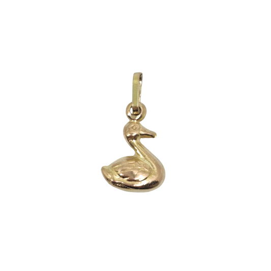9ct Yellow Gold Hollow Swan Charm