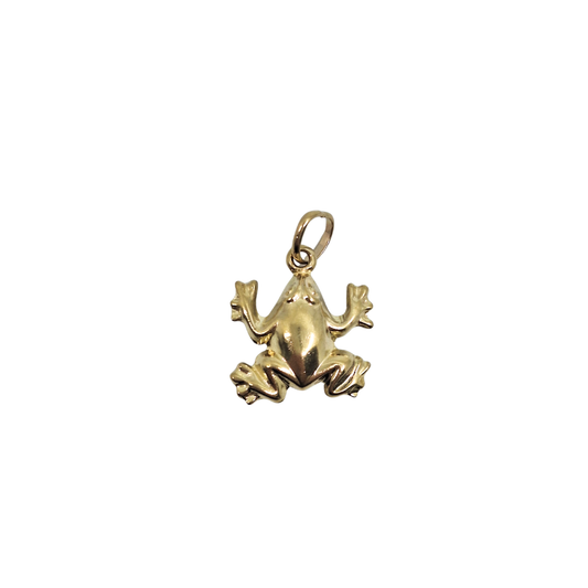 9ct Yellow Gold Hollow Frog Charm