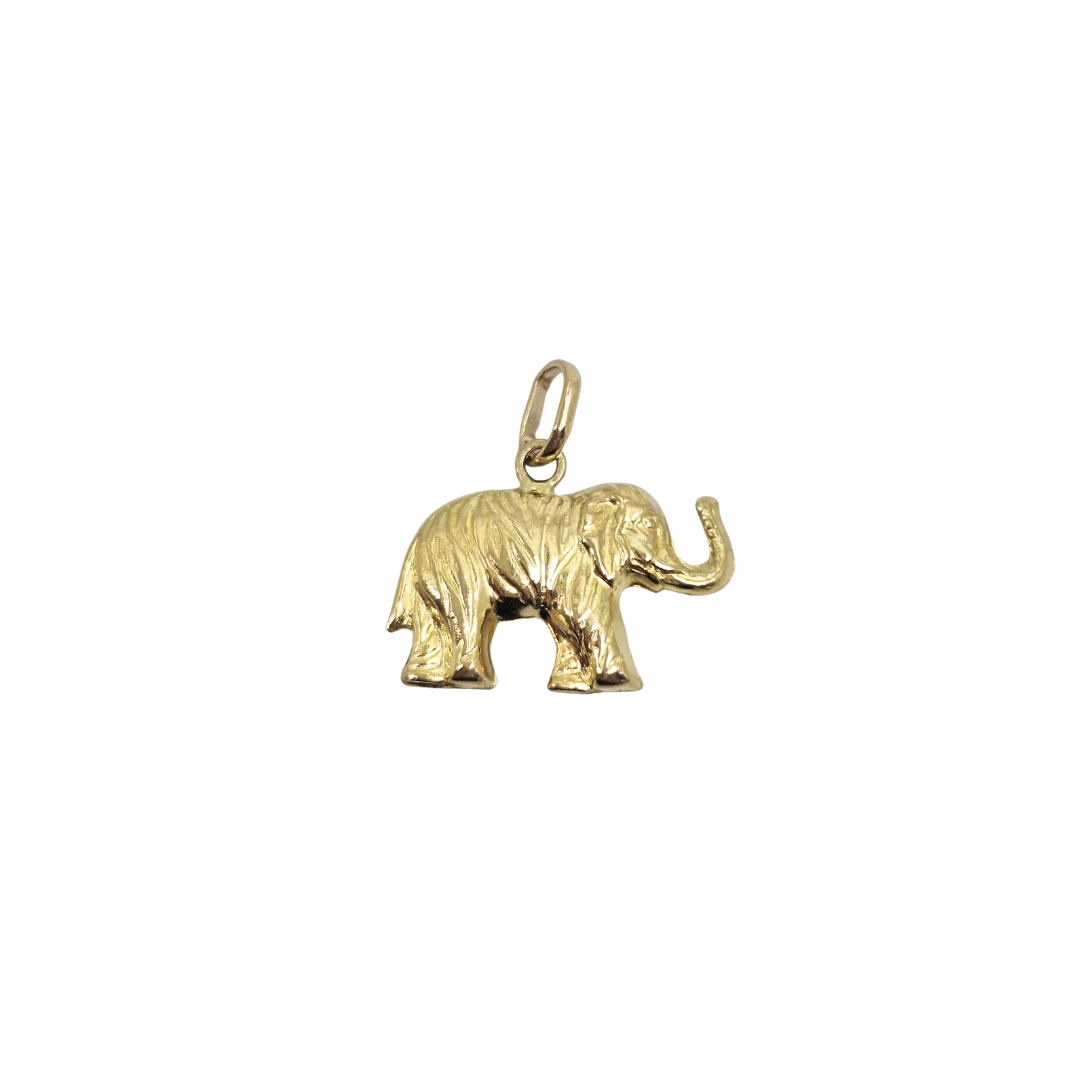 9ct Yellow Gold Hollow Elephant Charm