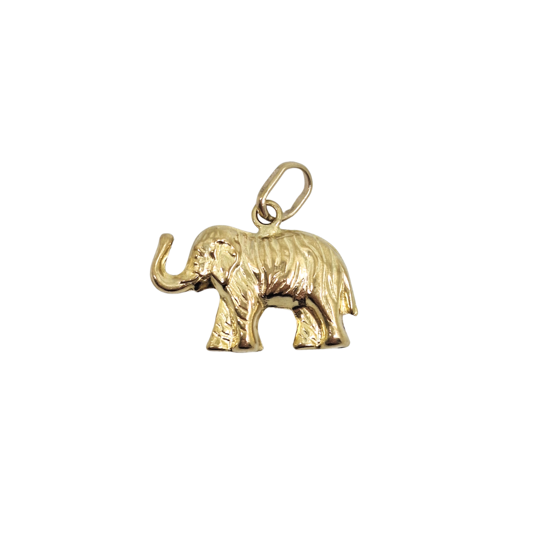 9ct Yellow Gold Hollow Elephant Charm