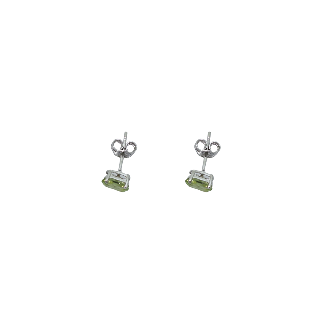 9ct White Gold Peridot Stud Earrings