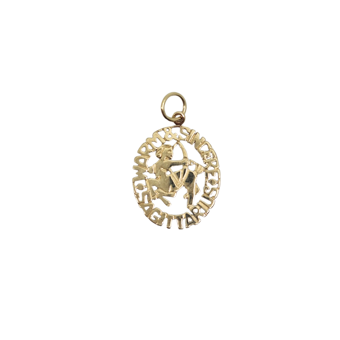 9ct Yellow Gold Sagittarius Pendant