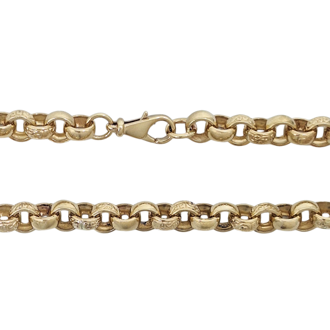 9ct Yellow Gold Heavy Belcher Chain 24"