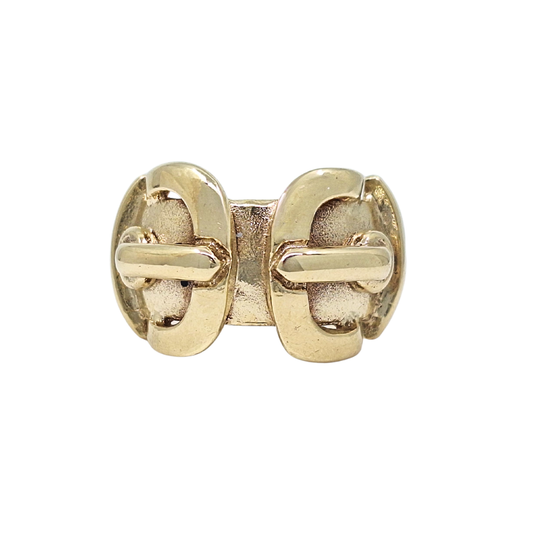 9ct Yellow Gold Buckle Ring