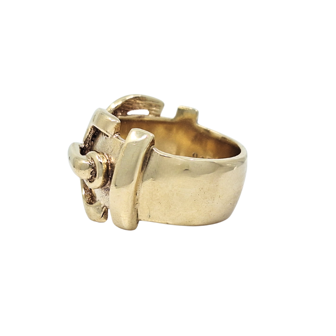 9ct Yellow Gold Buckle Ring