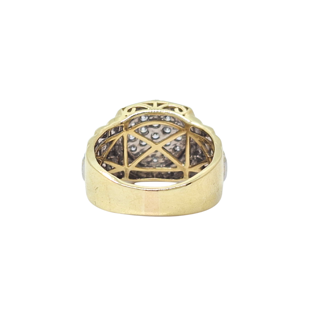 9ct Two Colour Rolex Style Diamond Signet Ring