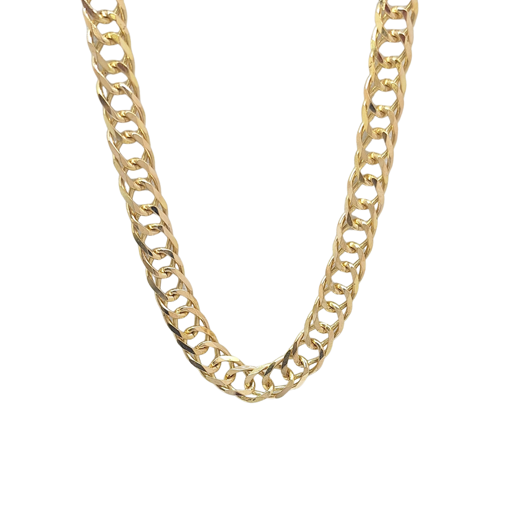9ct Yellow Gold Double Curb Chain 26"