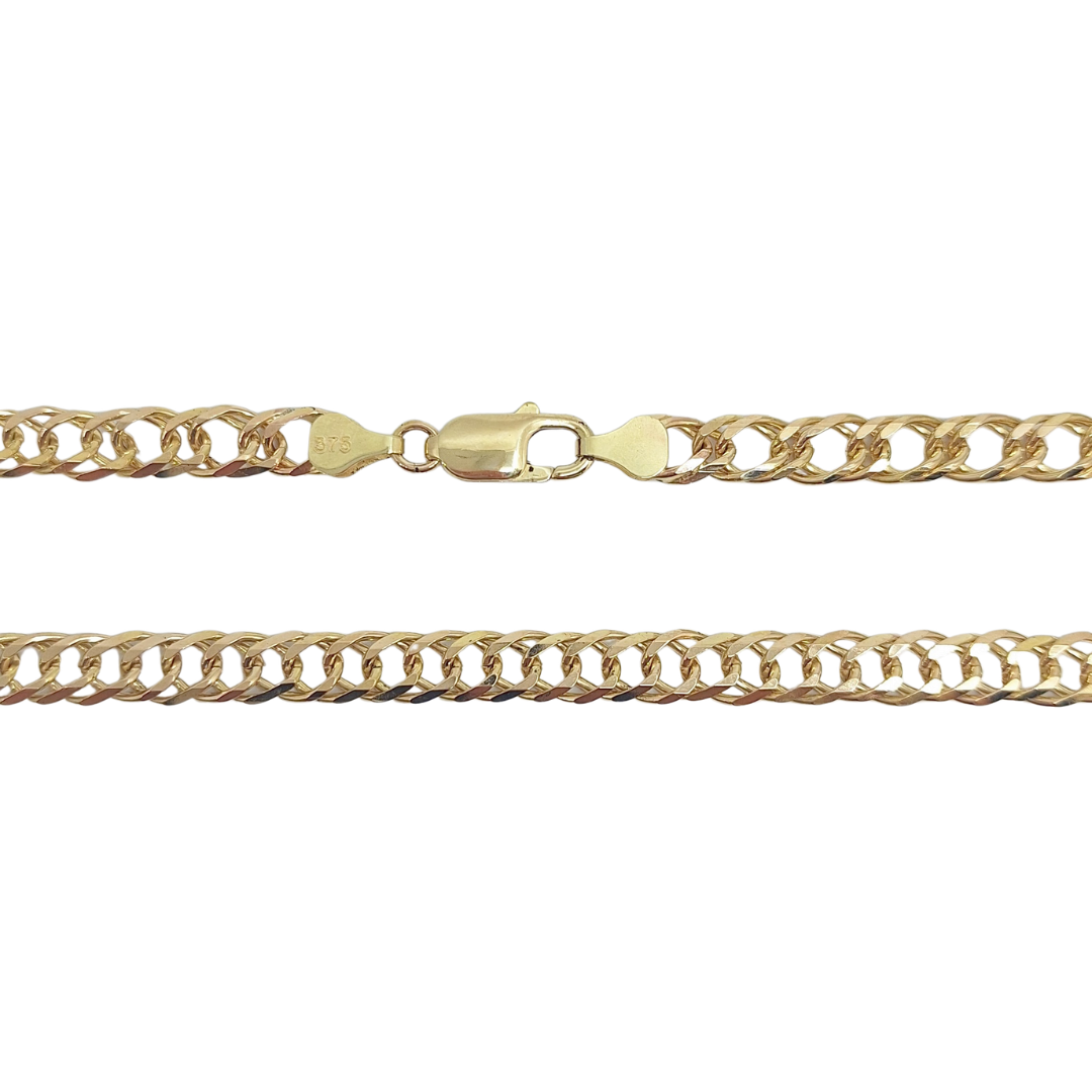9ct Yellow Gold Double Curb Chain 26"