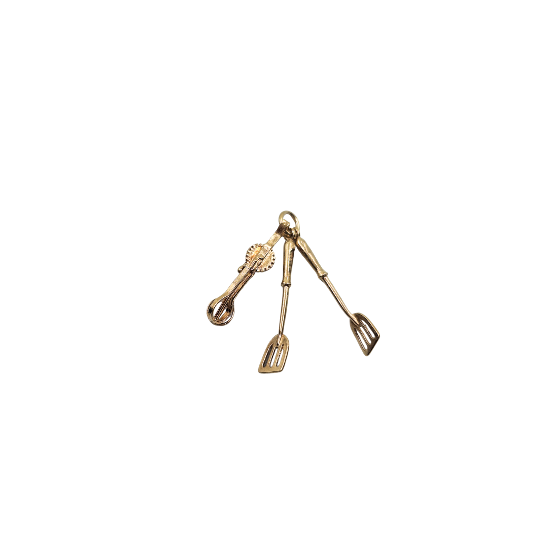 9ct Yellow Gold Kitchen Utensils Charm