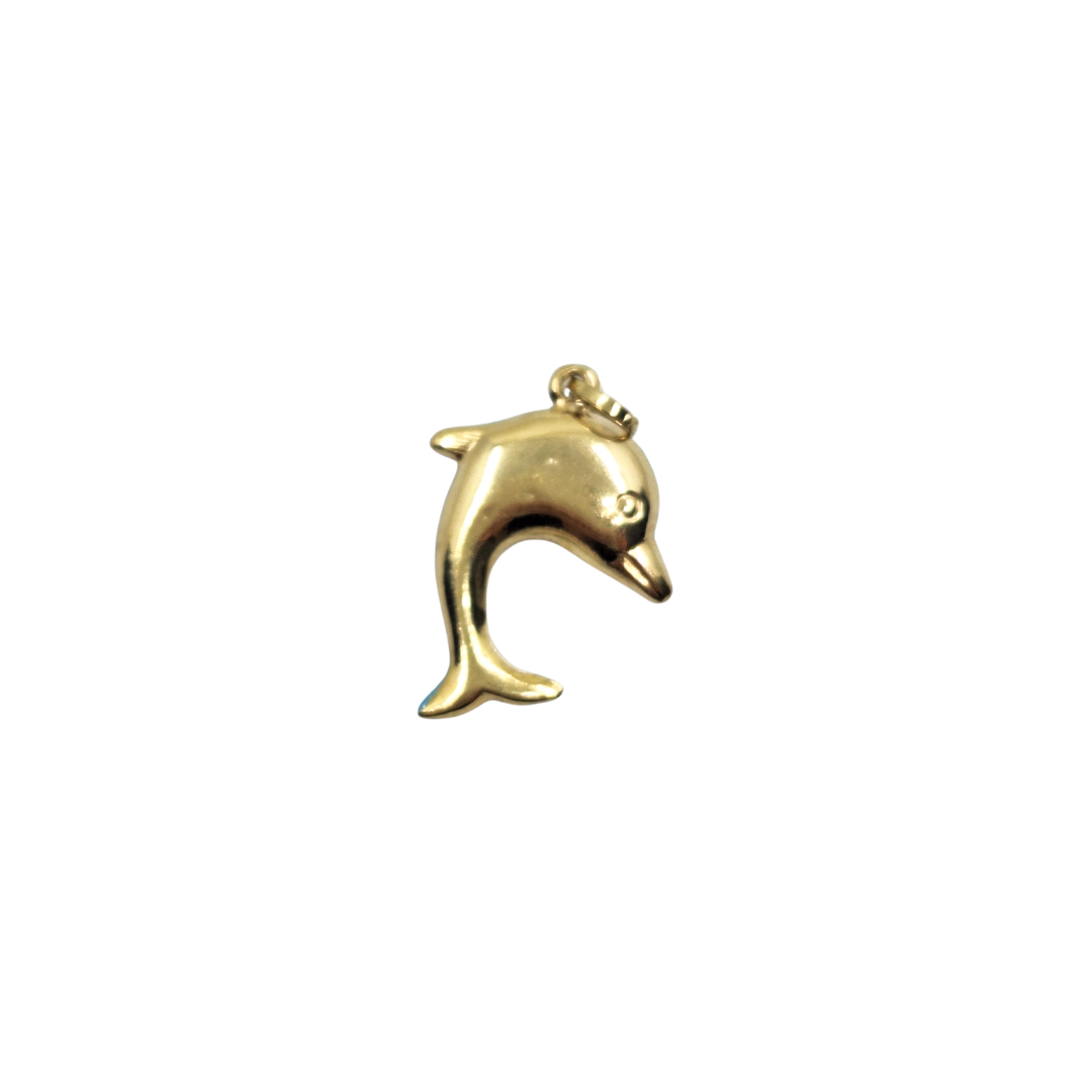 9ct Yellow Gold Hollow Enamel Dolphin Charm