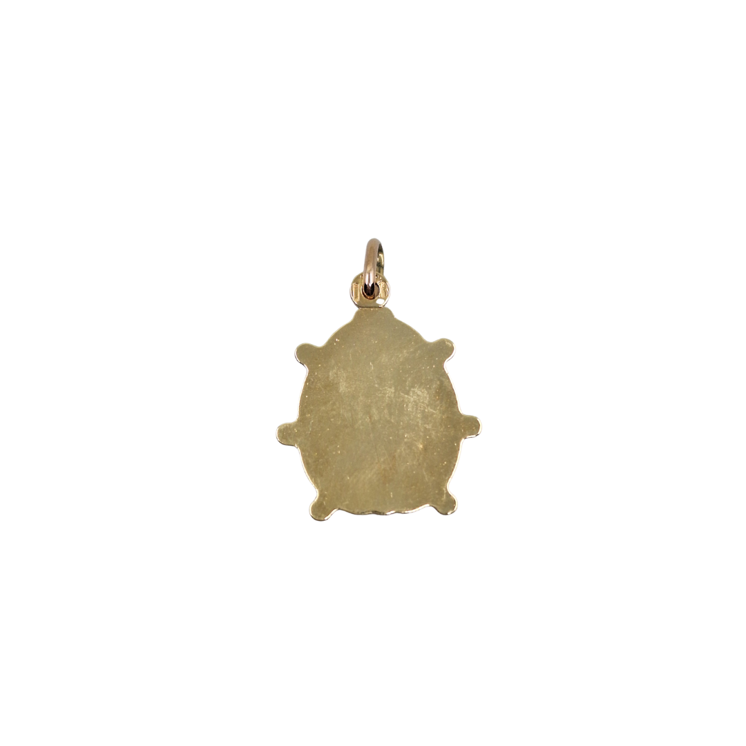 9ct Yellow Gold Enamel Hollow Ladybird Charm