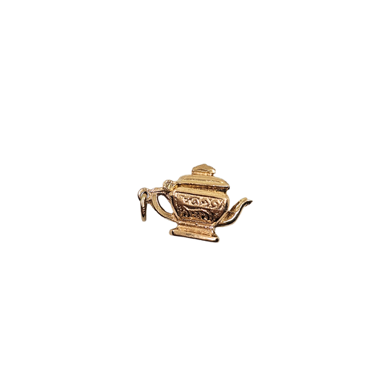 9ct Yellow Gold Solid Engraved Teapot Charm