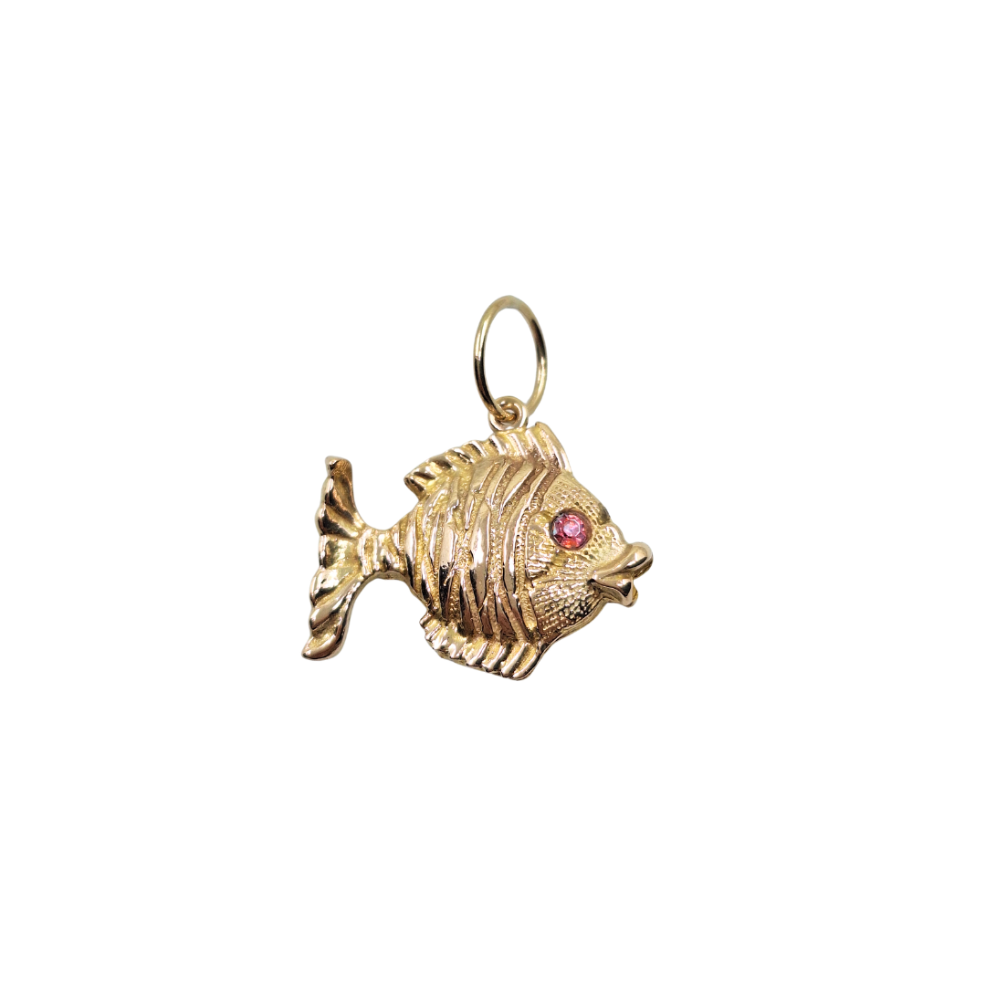 9ct Yellow Gold Solid Fish Charm