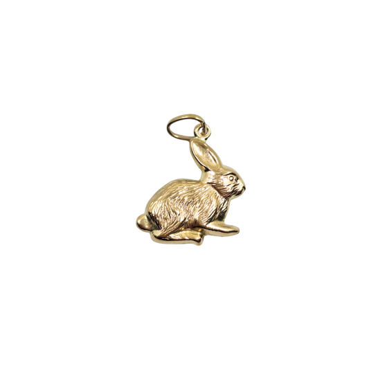 9ct Yellow Gold Hollow Rabbit Charm