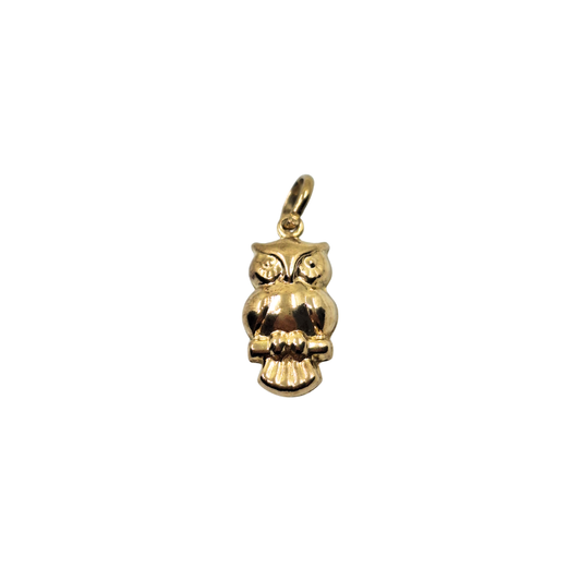 9ct Yellow Gold Hollow Owl Charm