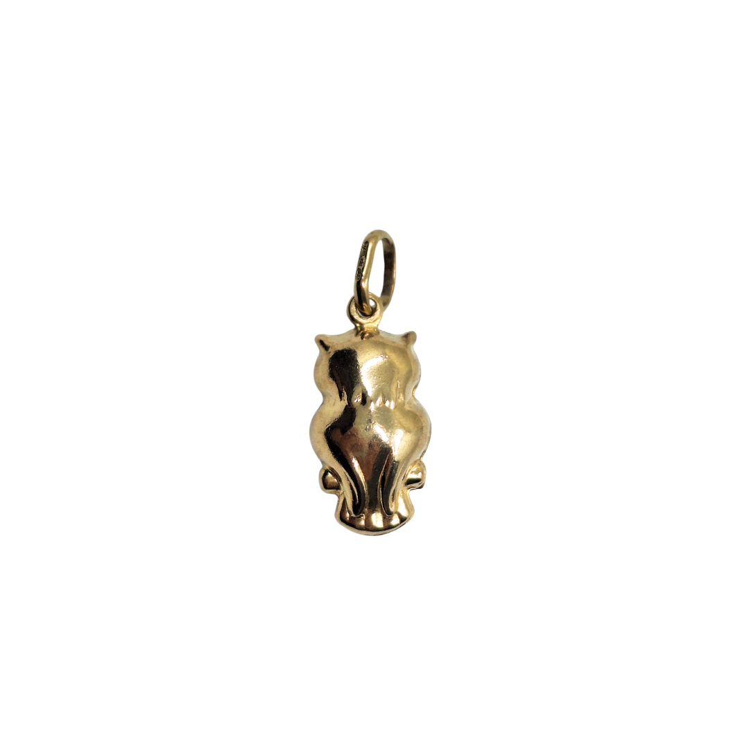 9ct Yellow Gold Hollow Owl Charm