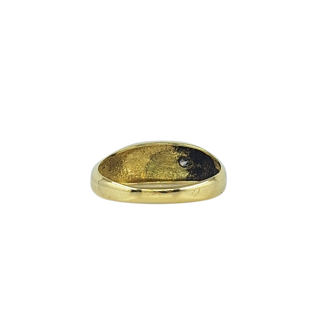 14ct Yellow Gold Cz Signet Ring