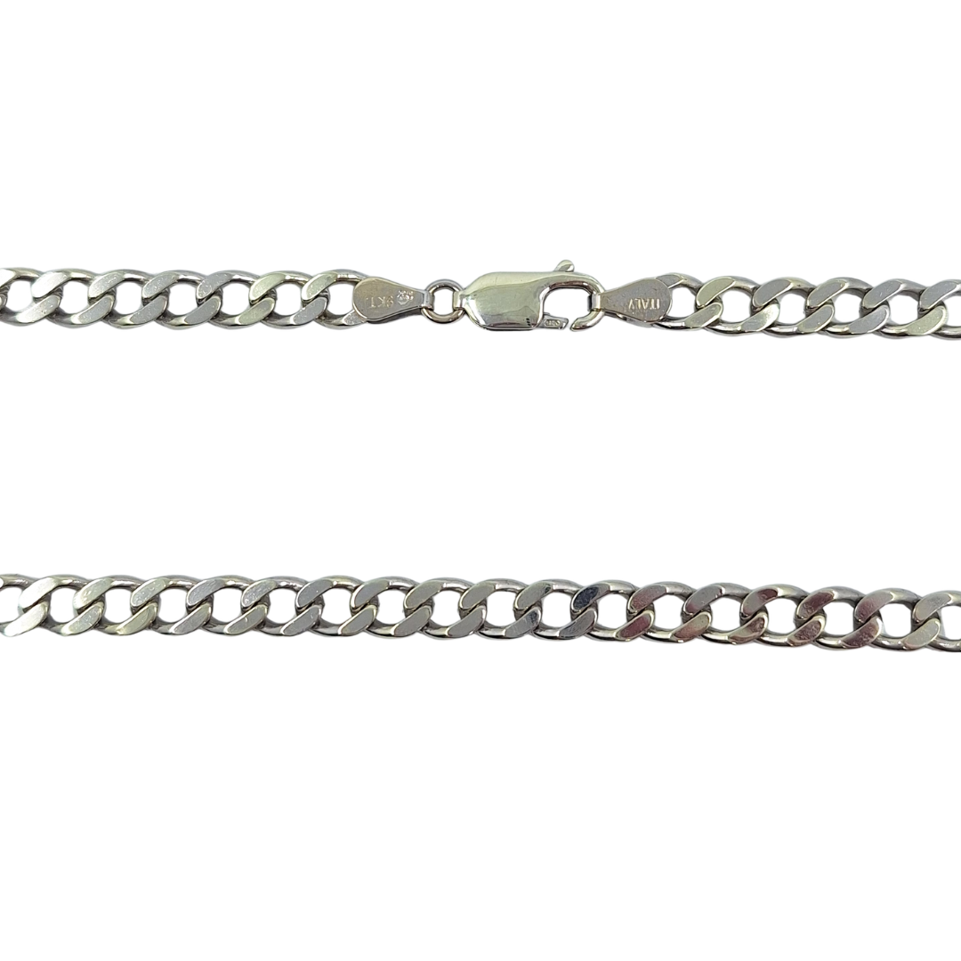 9ct White Gold Curb Chain