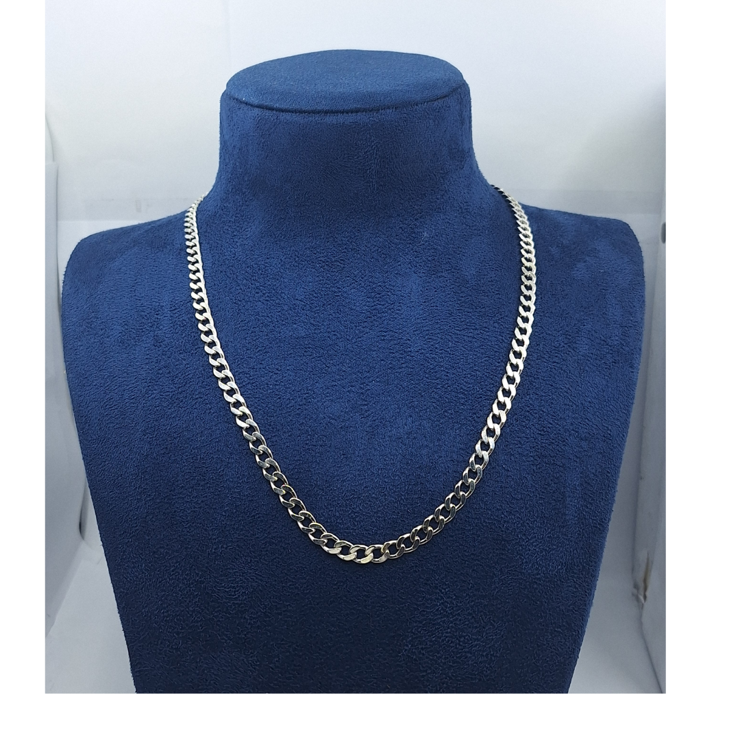 9ct White Gold Curb Chain